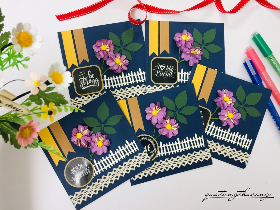 Thiệp hoa thông điệp - xanh dương